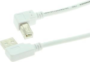 3FT USB 20 ARight Angle to BRight Angle USB White Cable