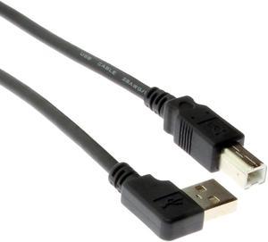 3FT TypeA Right Angle to B Straight HighSpeed USB 20 Black Cable