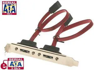 12 inch eSATA Dual Port Internal to External Adapter PCI Bracket