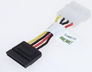 SataGear 3 inch SATA Power cable  dongle 4 Pins to 15 pins IDC Type