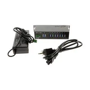 Coolgear USB 3.0 7-Port Industrial Hub Metal Case Din-Rail GL Chip 12 Volt 5amp Power Supply Included Coolgear USB 3.0 7-Port Industrial Hub Metal Case Din-Rail GL Chip 12 Volt 5amp Power Supply Included