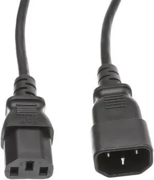 Computer Power Cord Extension, UL / CSA, Black, 3 ft