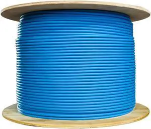 Plenum Cat6 Bulk Cable, Blue, Solid, Shielded, CMP, 23 AWG, Spool, 1000 foot