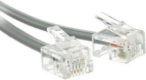 RJ11, 6P / 4C, Silver Satin Flat, Reverse, 2 ft (Voice)