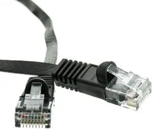 CableWholesale 10X8-62210 Cat6 Black Flat Ethernet Patch Cable  32 AWG  10 foot