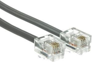 RJ11, 6P / 4C, Silver Satin Flat Cable, 1:1, 14 ft (Data)