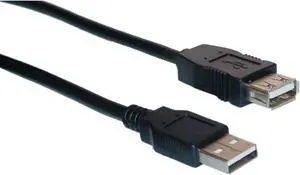 CableWholesale 10U2-02110EBK USB 2.0 Extension Cable  Black  Type A Male to Type A Female  10 foot