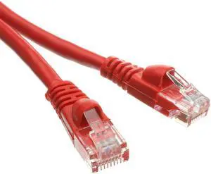 CableWholesale 13X6-07125 Cat6a Red Ethernet Patch Cable  Snagless Molded Boot  500 MHz  25 foot