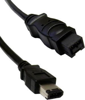 IEEE-1394A, 9P to 6P, FireWire 400 Cable, Black, 6 ft