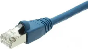 Shielded Cat6a Blue Ethernet Patch Cable, Snagless/Molded Boot, 500 MHz, 7 foot
