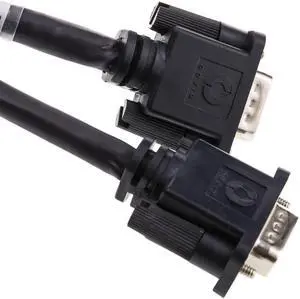 Plenum SVGA Cable, Black, HD15 Male, Coaxial Construction, Shielded, 25 foot