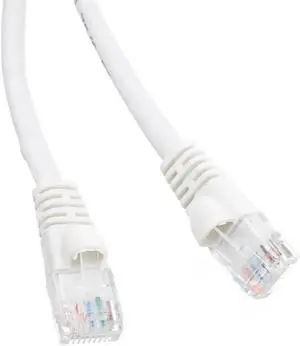 CableWholesale 13X6-09115 Cat6a White Ethernet Patch Cable  Snagless Molded Boot  500 MHz  15 foot