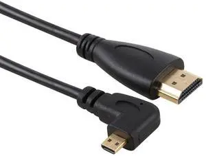 50cm 4K HDMI Male to Micro HDMI Left Angled Male Gold-plated Connector Adapter Cable