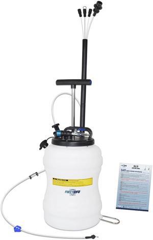 FIRSTINFO Upgraded 10.5 Liter Pneumatic/ Manual Oil Extractor/ Vacuum Pump Oil Changer w/ 6.5ft Brake Fluid Hose with Check Valve + Hoses Storage + Dust Cover