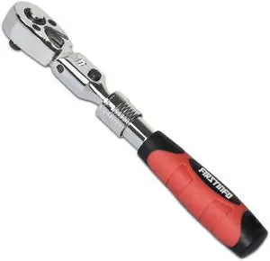 FIRSTINFO 1/4-Inch Drive Locking & Flexible Extendable Ratchet Wrench Reversible, Soft-Grip with 72-Tooth Geared Action (Length: 6.7 to 8.6 inches)
