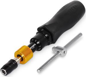 FIRSTINFO Precision Certified Torque Limiting Screwdriver, 1/4 Inch Universal Hex Bit Holder, 5-25 in-lbs with Extra T-Handle
