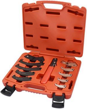 FIRSTINFO Adjustable Universal Pin & Hook Wrench Spanner 11 Piece Shock Absorber Tool Kit with Carrying Case For Suspension Collar, Normal Industrial Use