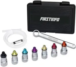 FIRSTINFO Brake Fluid Clutch Bleeder Hose with Non-Return Check Valve and 12 Point 7-12mm & 3/8-Inch Drive Sockets and Wrench Set For Brake Bleeding & Hydraulic Clutch Systems