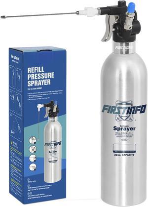 FIRSTINFO Patented 650c.c. (21.9 US fl. oz) Aluminum Canister Aerosol Refillable Fluid Storage Spray Can/Pneumatic Compressed Air Sprayer/Maximum Pressure 110 psi