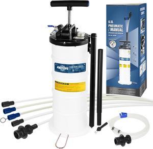 FIRSTINFO 2nd Generation Pneumatic/Manual 6.5 Liter Oil/Fluid Changer Vacuum Extractor Pump w/Hose Storage + 3.5 x 4.5 mm Engine Oil Hose + Dust Cover