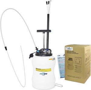 FIRSTINFO Patented 10.5L Manual/Pneumatic Oil Change Extractor Pump for Automobile Fluids Evacuation w/Extra Storage Tube & Dia. 3.5 x 4.5mm Tube