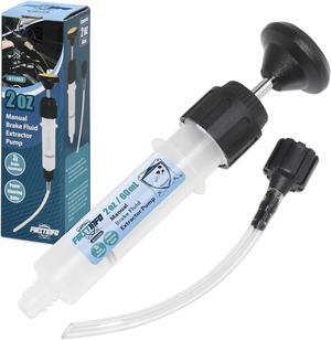 FIRSTINFO Manual Brake Fluid Extractor Pump Syringe Style Ideal for Automotive Fluid Change - 60ml Max Capacity