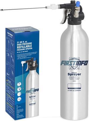 FIRSTINFO Patented 620c.c. (21 US fl. oz) Thickened Aluminum Canister Refillable High Pressure Aerosol Spray Can/Pneumatic Compressed Air Sprayer/Maximum Pressure 140 psi