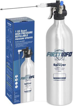 FIRSTINFO Patented 1L (33.8 US fl. oz) Thickened Aluminum Canister Aerosol Refillable Fluid High Pressure Storage Spray Can/Pneumatic Compressed Air Sprayer/Maximum Pressure 140 psi