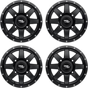 RockTrix RT106 4pc 14in ATV Wheels 4x110 Rims, 14x7, 5+2 Offset, For ATV UTV with IRS (Independent Rear Suspension), Compatible with Honda Kawasaki Yamaha Suzuki 4/110 (Set of 4)