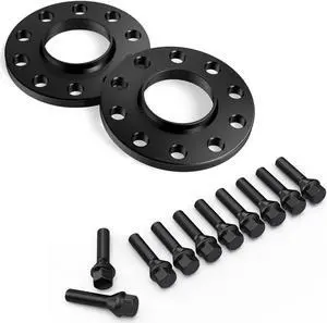 12mm (0.5 inch) Hubcentric Wheel Spacers (5x120 72.6mm) Black Lug Bolts (14x1.25, Cone Seat) Compatible with BMW F10 F30 228i 235i 320i 328i 335i 428i 435i 528i 535i 550i 640i 650i M235i M3 M5