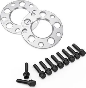 7mm Hubcentric Wheel Spacers (5x120 72.6) with Black Lug Bolts (12x1.5, 30mm Shank) Compatible with BMW 128i 135i 318i 320i 325i 328i 335i M3 E60 525i 528i 530i 535i M5 Z3 Z4 E36 E46 E90 E92 E93