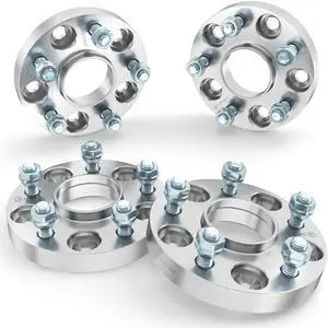 25mm (1 inch) Hubcentric Wheel Spacers (5x114.3, 67.1mm, 12x1.5 Studs) Compatible with Hyundai Genesis Tiburon Veloster Kia Optima Soul Mazda 3 5 Miata RX-8 Protege Jeep Compass Patriot - Silver 4pcs