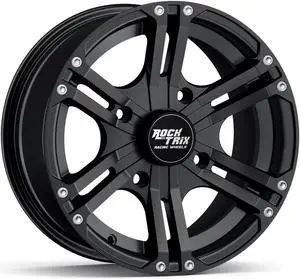 RockTrix RT101 14in ATV Wheel Rim 14x7 Matte Black 4x137, 5+2 Offset, Compatible with Bombardier Outlander CanAm Can-Am Can Am Commander Maverick Renegade Kawasaki 4/137