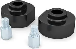Front Leveling Kit - 2 inch Lift - 4WD Vehicles ONLY - Compatible with Ford 1981-1996 F150 F-150, 1981-1996 Bronco, 1983-1996 Ranger, 1991-1994 Explorer - Suspension Lower Strut Aluminum Black Spacers