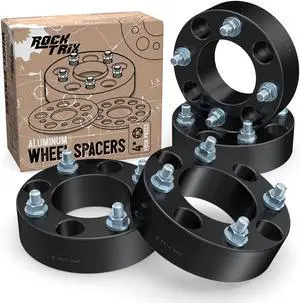 RockTrix - 1.5 inch ATV Wheel Spacers (4x110, 74mm Bore, 10x1.25 Studs Nuts) Compatible with Honda Yamaha Suzuki Bombardier (Read Listing for Year Model Info) UTV V1 38mm Black 4pcs