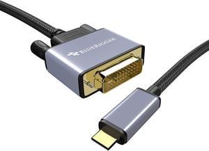 BlueRigger USB C to DVI Cable (10FT, 4K 30Hz, USB 3.1 (24+1) Cord, Thunderbolt 3, Braided) - Compatible with Galaxy S22/S10/S20/S9, Surface Book 2, MacBook Pro, Dell XPS 13/15, Pixelbook, Yoga 920/910