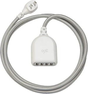 360 Electrical 360623 Habitat4.8 Braided w/ 4.8A 4-Port USB Extension Cord, 6 ft, Tungsten 360 Electrical 360623 Habitat4.8 Braided w/ 4.8A 4-Port USB Extension Cord, 6 ft, Tungsten