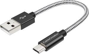 CableCreation 2-Pack USB to Micro USB Cable, Fast Charging Short Micro USB Triple Shielded Fast Charger Cable, Compatible with Roku Streaming TV Stick, PS 4, Power Pack, Android Phone, 0.5 ft - Black