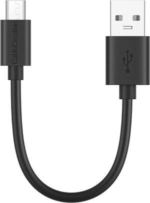 Micro USB Cable, CableCreation Short USB to Micro USB Cable, High-Speed A Male to Micro B, Triple Shielded Cable, Compatible with Power Bank, Fire Stick, Chromecast, 6 Inch Black