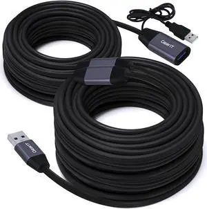 50 Feet USB 3.0 SuperSpeed Active Extension Cable with Signal Booster Repeater Cable Type A Male to Female Repeater - Up to 5Gb Transfer Speed (50ft / Black)