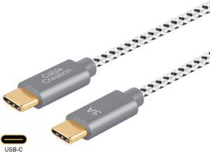 CableCreation Short USB C Cable 1FT 60W USB C to USB C Fast Charging Cable Short USB Type-C to C Cable Braided 3A 480Mbps Data for MacBook Pro Air iPad Air Pro S21/S20 Pixel 4/5 etc. Space Gray