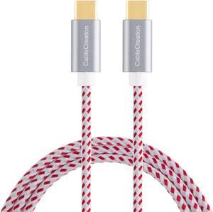 CableCreation USB C Cable 10FT 60W USB C to USB C Fast Charging Cable USB Type-C to C Cable Braided 3A 60W 480Mbps Data for MacBook Pro Air iPad Air Pro S21/S20+/S20 Pixel 4/5 etc. 3m Red