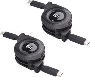 Cable Matters Short Retractable USB C Cable (Short USB C to USB C Retractable Cable) - 3.3 Feet