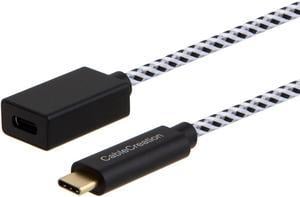 CableCreation USB C Extension Cable, 1.6ft 10Gbps USB 3.1 Gen 2 Type C Male to Female Extender Cord, Support 4K Video Audio Transfer, Compatible with MacBook Pro, Samsung Note 8, 0.5M/Black and White