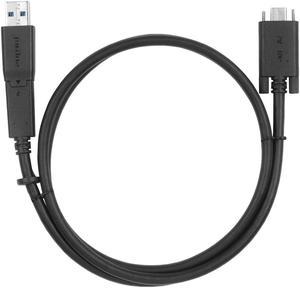 Targus 1M USB-C Male with Screw to USB-C Male Cable with USB-A Tether, Black (ACC1133GLX)