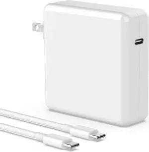 96W USB C Power Adapter Compatible with 16, 15, 13 Inch 2020 2019 2018, Thunderbolt 3 Laptop Power Supply, Included 6.6ft USB-C to USB-C Cable