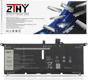 ZTHY 52Wh DXGH8 Laptop Battery for Dell XPS 13 7390 9370 9380 Inspiron 13 7390 7391 2-in-1 5390 5391 14 7400 7490 Latitude 3301 E3301 Vostro 5390 5391 G8VCF H754V 0H754V P82G001 7.6V 6500mAh 4Cell