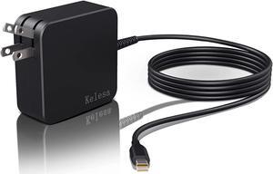 Kelesa 65W USB C Laptop Charger, Slim Laptop Charger for Lenovo ThinkPad T480 T480s X1 Carbon Chromebook 300e 100e Flex 5 Yoga 720 730 IdeaPad 730s, Type-C AC Power Adapter