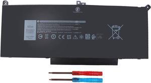 F3YGT 7480 DM3WC Battery for Dell Latitude 7480 7390 7280 7290 7380 7490 E7280 E7480 E7490 12 7000 13 7000 14 7000 Series P73G P73G002 P29S002 ODM3WC DM6WC 2X39G KG7VF 451-BBYE 453-BBCF f3ygt 60WH