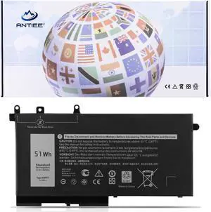 ANTIEE 51Wh 93FTF Laptop Battery Replacement for Dell Latitude 5280 5480 5580 5590 5490 5288 5290 5488 E5280 E5480 E5580 E5490 E5590 E5290 Precision 15 3520 3530 Series D4CMT 4YFVG 83XPC 083XPC